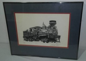 lot 290 image: Cass Scenic Railroad Locomotive Print, SHAY.
