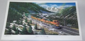 lot 319 image: Print of Marias Pass Crossing.