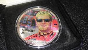lot 363B image: NASCAR Dale Earnhardt Jr. #8 Coin, 1 Ounce Silver.