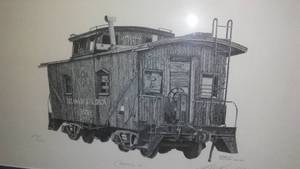 lot 352 image: Frederick Bartlett II Pencil Print Caboose.