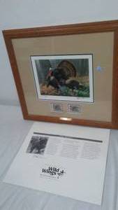 lot 355 image: Michael Sieve, Wild Turkeys, Turkey Stamp MN, 1998.
