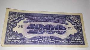 lot 436 image: Japan Pesos 1000 paper bill WWII Era.