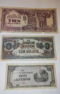 lot 437 image: Japan, 3 paper bills, See pictures, WWII Era.
