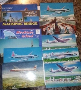 lot 440 image: Postcards 1950s Airline, Mackinac Island. All very good or better.
