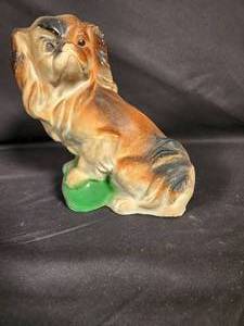 lot 13 image: Vintage Chalkware Dog Statue Figurine 10 Tall