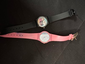 lot 56 image: Rare 1990s Simple Pleasures Light Ice Cream with Cathy Comic Cartoon Wrist Watch and Vintage Pink Quartz Wrist Watch