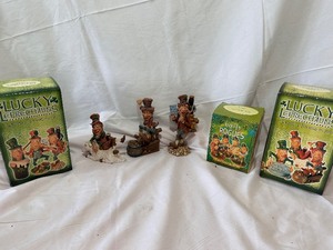 lot 178 image: Set of Three Lucky Leprechauns Figurines - Boxes do Not all Match