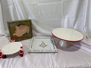 lot 115 image: Lot of Christmas Serving Pieces - Featuring St Nicholas Square, Dept 56,
