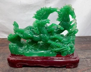 Resin Asian Horse Scene Statue