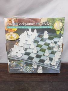 Glass Chess, Backgammon & Checkers Game