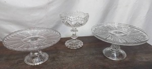 2 EAPG Cake Stands & Compote