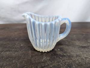 EAPG Opalescent Ribbed Glass Creamer by AJ Beatty and Sons