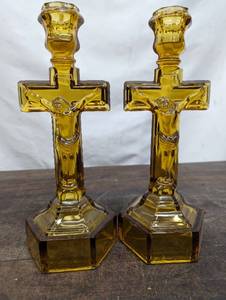 Pair Of Crucifix Candleholders