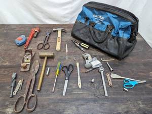 Collection Of Hand Tools And Tool Bag