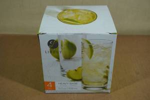 lot 153 image: Set of 4 Libbey Heavy Base 15.5oz Glasses