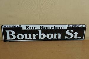 lot 178 image: Bourbon St Metal Sign