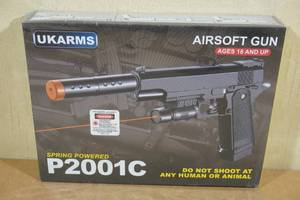 lot 224 image: UKArms P2001C Spring Powered Airsoft Pistol with Laser
