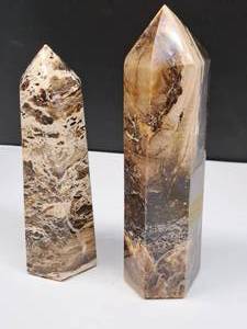 lot 69 image: Display Gem #19 Two Black Opal Towers medium 7 and large 8 for display