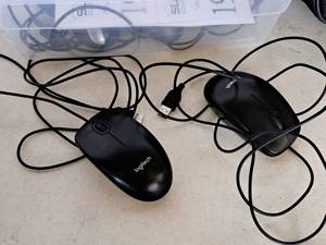 lot 201 image: Lot of (2) Logitech USB Wired Computer Mouse Controllers