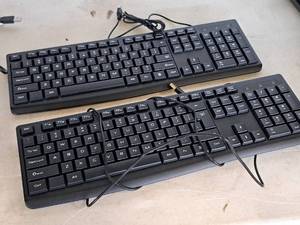 lot 208 image: Lot of (2) USB Wired Computer Keyboards