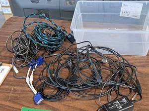 lot 220 image: Lot of (1 Tote) Assorted Computer Power Cords