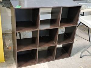 lot 310 image: Wooden Bookcase 9-bin