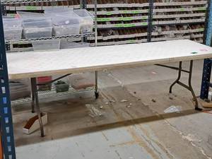 lot 349 image: Lifetime 8 Plastic Folding Table