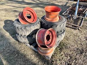 lot 51 image: Lot of 4 Bobcat Tires & Rims