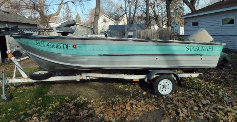 1972 Starcraft 16ft aluminum boat w/trailer