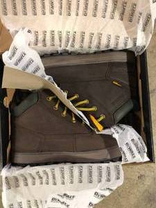 lot 25 image: DEWALT Mens Helix WP Waterproof 6 in. Work Boots - Steel Toe - Brown Size 9(M)   Customer Returns See Pictures