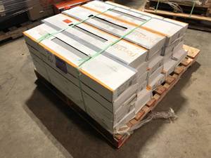 lot 33 image: 24 Boxes of Florida Tile Home Collection Serene Wood Light Grey 8 in. x 36 in. Matte Porcelain Floor and Wall Tile (15.54 sq. ft.Case) Customer Returns See Pictures