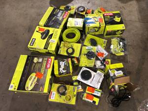 lot 50 image: Lot of Assorted Ryobi Power Tools and Hardware Various Models and Conditions   Customer Returns See Pictures