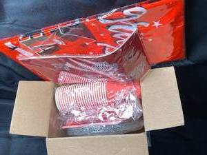 lot 82 image: NEW - Graudation Paper Tableware Red - 211 Pieces