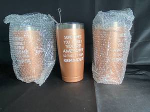 lot 102 image: NEW - Uplifting Stainless Steel Travel Mugs (3-Pack)