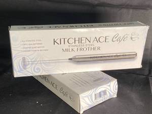 lot 171 image: NEW - KitchenAce Stainless Steel Milk Frother - Set of 2
