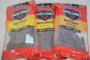 lot 40 image: 3ct Assorted Family Size Jack Links Beef Jerky Teriyaki and Original Flavor First Come First Choice