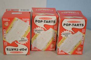 lot 55 image: 3ct Pop-Tarts Throwback Pack Frosted Strawberry Flavor Best By 04262024