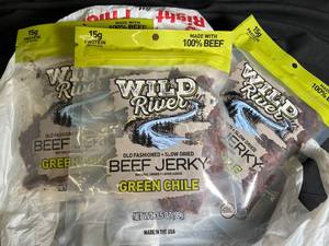 lot 202 image: Wild River Beef Jerky Green Chile - 4-Pack Best By 01022023