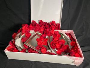 Romantic Dinner Box with Plates & Red Petals