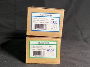 NEW - Brass Door Knob Variety Pack - 2-Pack