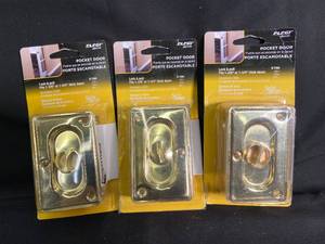 NEW - Pocker Door Lock & Pull - 3-Pack