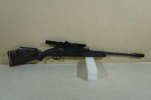 lot 14 image: Vintage Beeman Gold Pellet Rifle with Tasco Scope