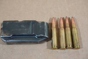 lot 27 image: Magazine for .308 Win Rifle with 4 Rounds - Looks to be Remington