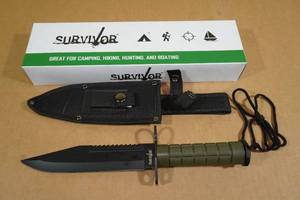 lot 53 image: Survivor Camping Knife with Sheath