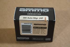 lot 89 image: 20 Ammo Inc .380 Auto 90 Gr JHP Ammo