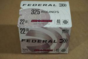 lot 106 image: 325 Federal Automatch .22 LR 40 Gr RN Ammo