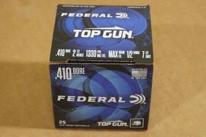 lot 110 image: 25 Federal Top Gun .410 Bore 2-12 7-12 Shot Shotshells