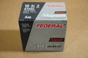 lot 119 image: 25 Federal 10 Gauge Magnum 3-12 2 Steel Shot Shotshells