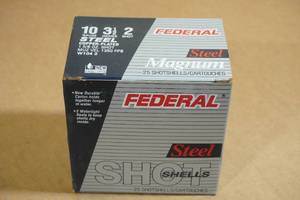 lot 120 image: 25 Federal 10 Gauge Magnum 3-12 2 Steel Shot Shotshells