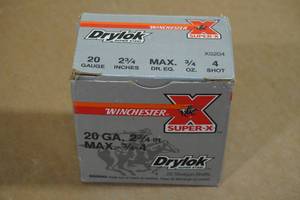 lot 132 image: 25 Winchester Super-X 20 Gauge 2-34 4 Steel Shot Shotshells